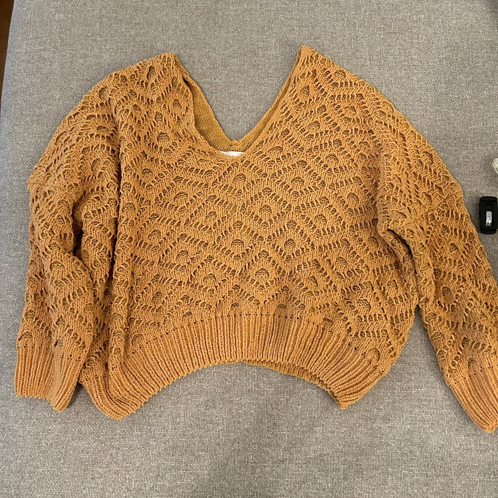 Gold Impressions Brand Oversized V-Neck Sweater